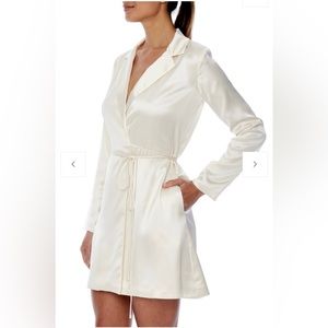 LBLC Harper Mini Wrap Dress in Ivory - XS